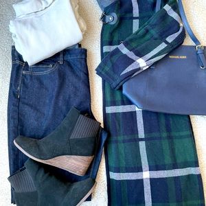 Ann Klein plaid long sweater